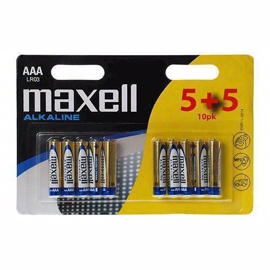 Maxell LR03 / AAA 5+5 alkaliska batterier (10 st)